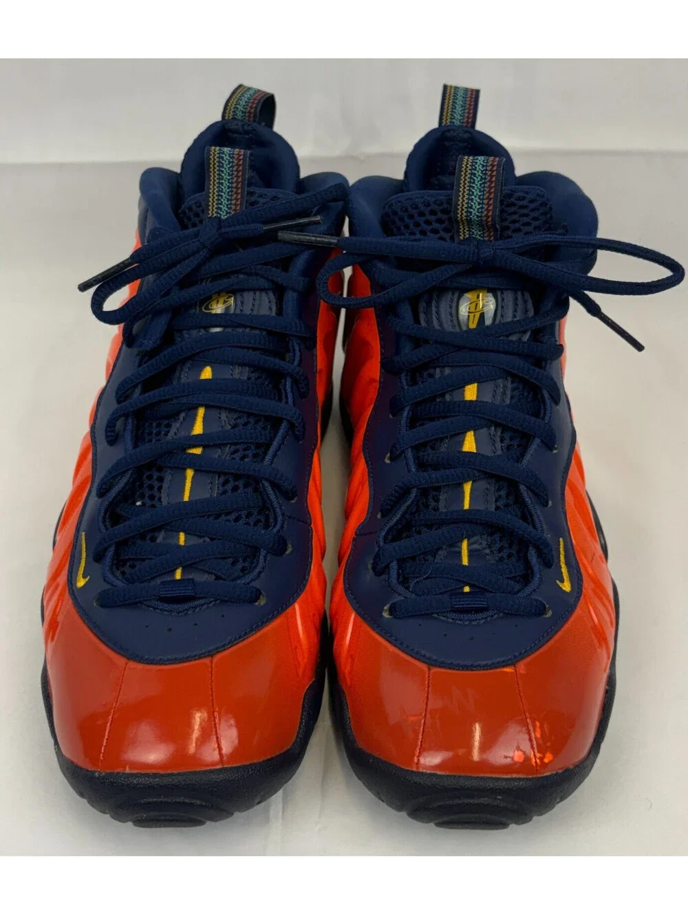 Nike Little Posite One GS Blue Void Rugged Orange Size 5.5Y Sneakers 644791-407